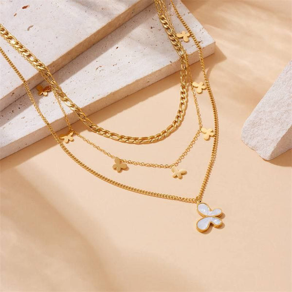 Butterfly Layered 316 Stainless Steel Necklace