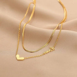 Heart & Love Design Steel Necklace