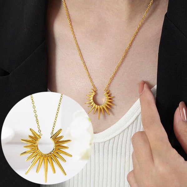 Golden Sun Design Necklace