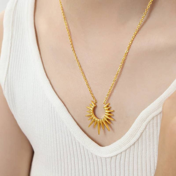 Golden Sun Design Necklace