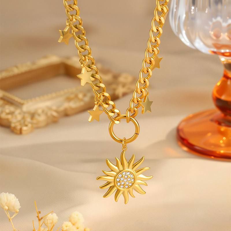 Golden Sun & Stars Necklace