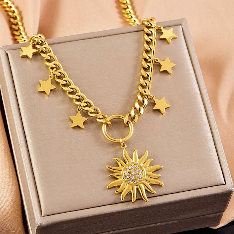 Golden Sun & Stars Necklace
