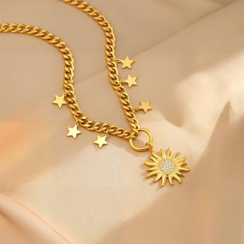 Golden Sun & Stars Necklace