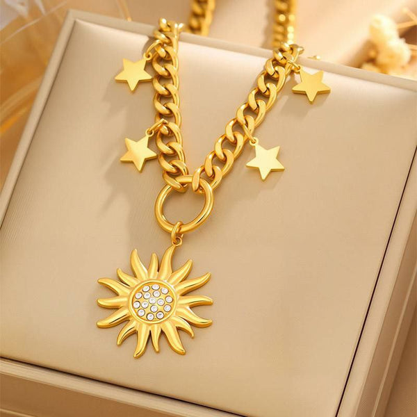 Golden Sun & Stars Necklace